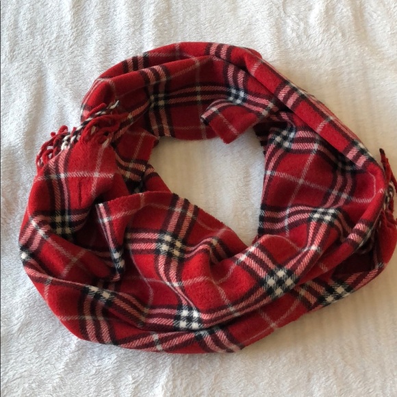 Burberry Accessories - Burberry’s Vintage Candy Apple Red Lambswool Scarf
